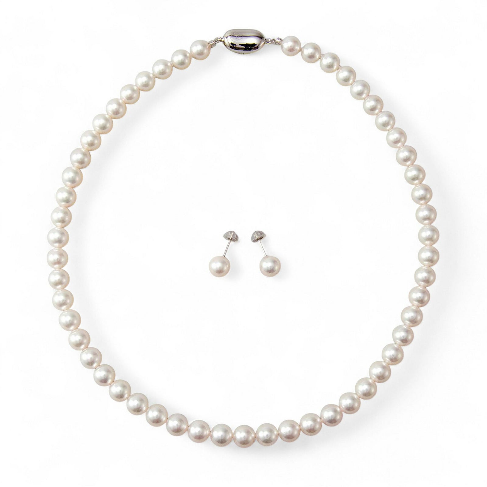 あこや真珠 ネックレス セット(ピアス/イヤリング付き) 7.5-8.0mm　B～CB～CB～C 《冠婚葬祭におすすめ》 本真珠 2点セット[n2][当店人気No.1 ロングセラー]（パールネックレス 真珠ネックレス）（冠婚葬祭 フォーマル 入学式 卒業式 成人式）