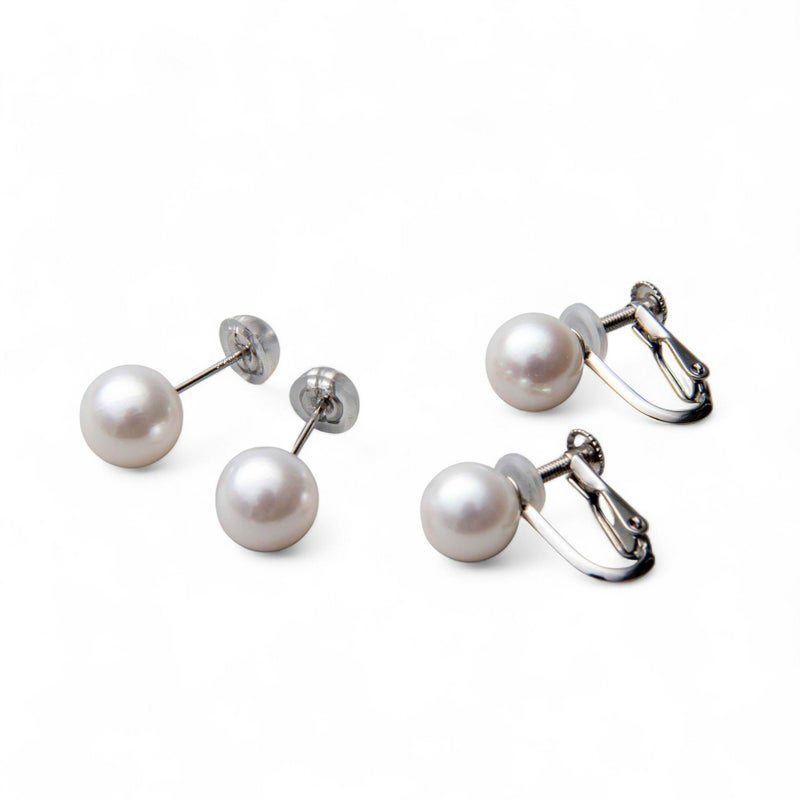 あこや真珠 ネックレス セット(ピアス/イヤリング付き) 7.5-8.0mm　B～CB～CB～C 《冠婚葬祭におすすめ》 本真珠 2点セット[n2][当店人気No.1 ロングセラー]（パールネックレス 真珠ネックレス）（冠婚葬祭 フォーマル 入学式 卒業式 成人式）