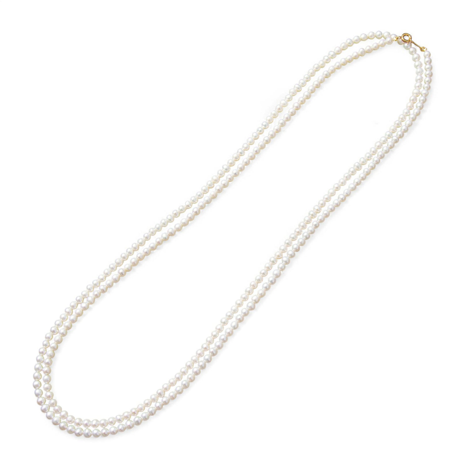 淡水真珠 ロングパールネックレス 120cm(3倍ロング) 4.0-5.0mm A～BB ポテト 引き輪(silver) [n4][11-972][120cm ロング][人気 ロングセラー]（真珠 ネックレス ベビーパール）（普段使い 大人カジュアル）