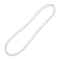 淡水真珠 ロングパールネックレス 120cm(3倍ロング) 4.0-5.0mm A～BB ポテト 引き輪(silver) [n4][11-972][120cm ロング][人気 ロングセラー]（真珠 ネックレス ベビーパール）（普段使い 大人カジュアル）