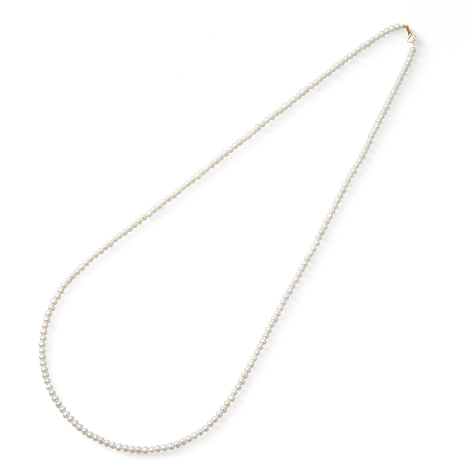 淡水真珠 ロングパールネックレス 80cm(2倍ロング) 4.0-5.0mm A～BB ポテト 引き輪(silver) [n4][11-971][80cm ロング][人気 ロングセラー]（真珠 ネックレス ベビーパール）（普段使い 大人カジュアル）