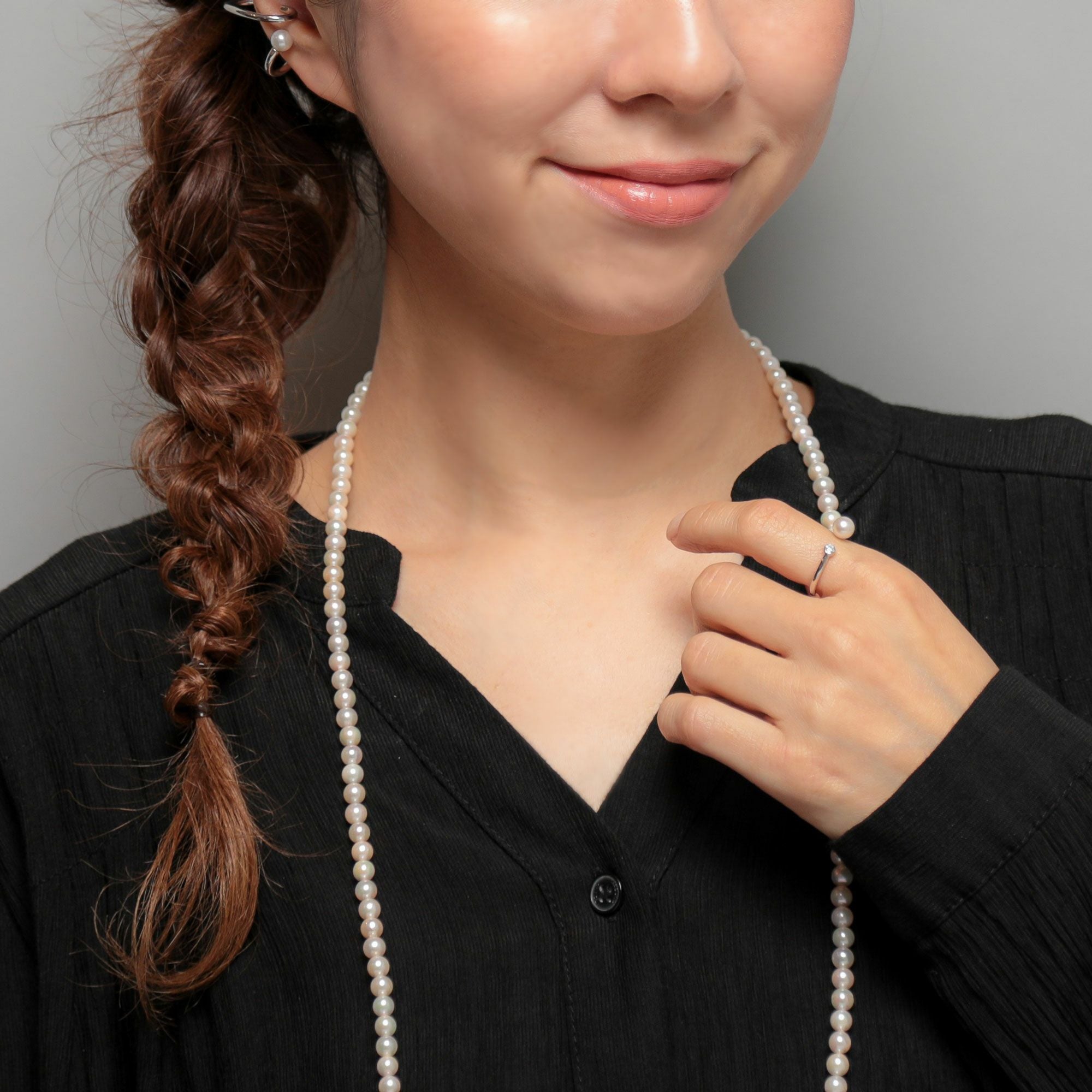 WEB限定】淡水真珠 ロングネックレス 4.0-5.0mm 80cm | WSP（ダブル