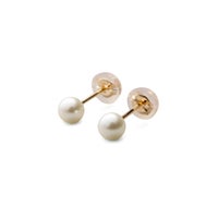 あこや真珠 スタッドピアス4.5-5.0mm K14WG/K18YG