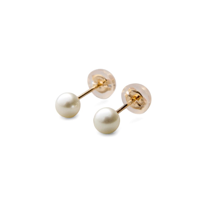 あこや真珠 スタッドピアス4.5-5.0mm K14WG/K18YG