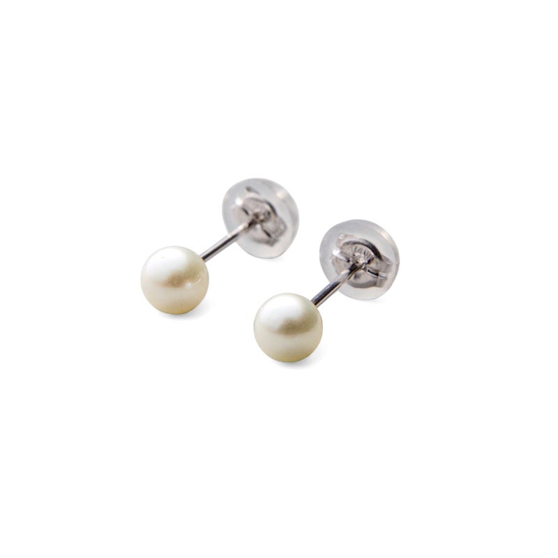 あこや真珠 スタッドピアス4.5-5.0mm K14WG/K18YG
