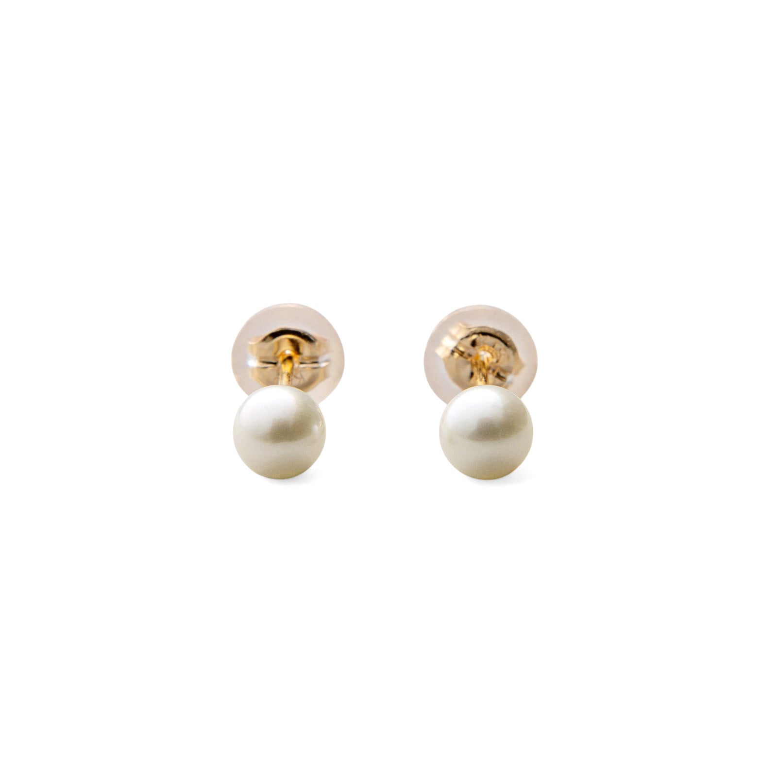 あこや真珠 スタッドピアス4.5-5.0mm K14WG/K18YG