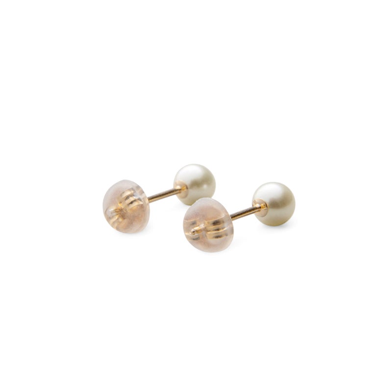 あこや真珠 スタッドピアス4.5-5.0mm K14WG/K18YG