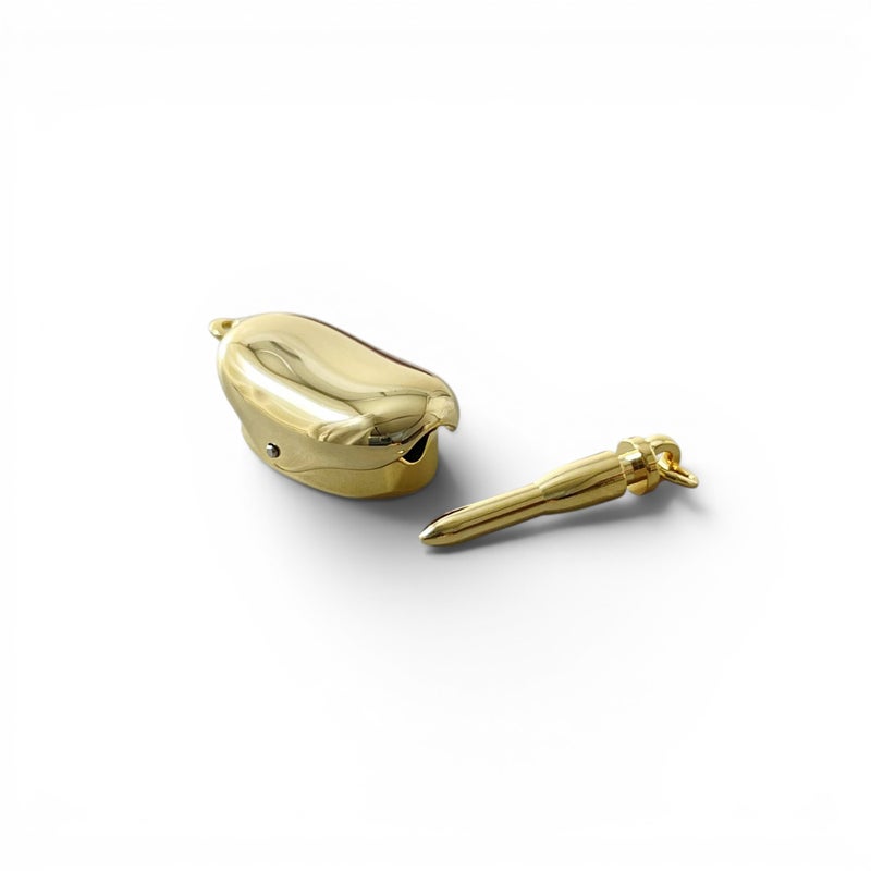 ビーンズ型クラスプ（差し込み式 留め具） Mサイズ K18 ゴールド [n4]（真珠ネックレス 加工用）