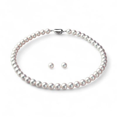 花珠真珠 ネックレス 2点セット 8.5-9.0mm ≪トップクオリティ花珠≫ 最高品質 AAA 花珠鑑別書付  パールネックレス パールピアス イヤリング [n5][80-4501]（真珠ネックレス アコヤ真珠 本真珠）（冠婚葬祭 フォーマル 入学式 卒業式 成人式 厄除け 結納 贈答）