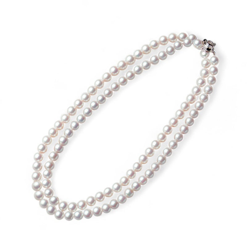 花珠真珠 ロングネックレス  80cm 7.5-8.0mm ≪グッドクオリティ花珠≫ AAA 花珠鑑別書付 ロングパールネックレス[80cm ロング][n5][1-5216]（真珠ネックレス アコヤ真珠 本真珠 高品質 ）（冠婚葬祭 フォーマル  パーティー 入学式 卒業式 厄除け）