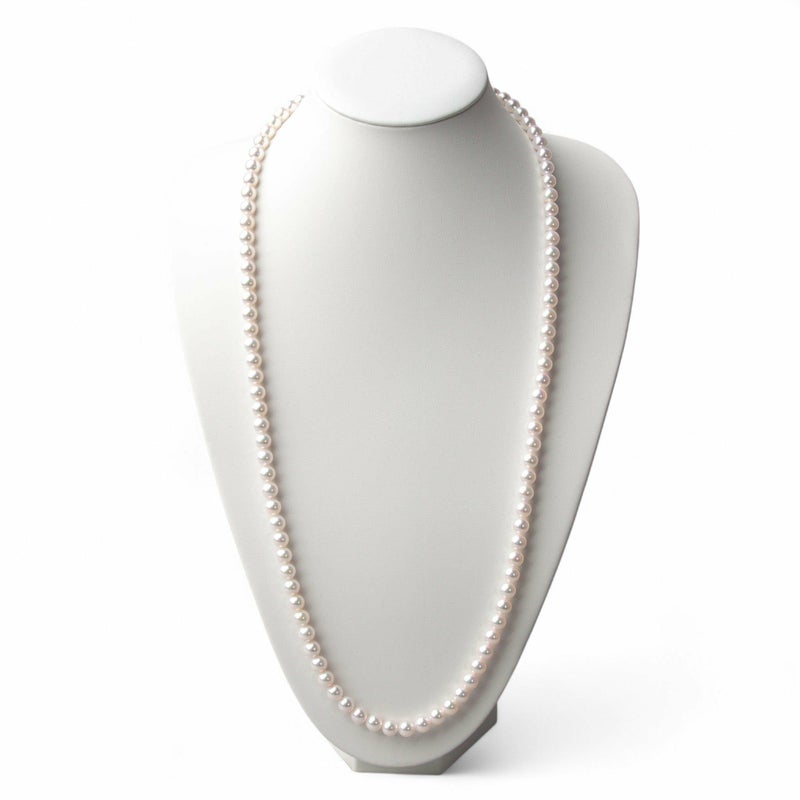 花珠真珠 ロングネックレス  80cm 7.5-8.0mm ≪グッドクオリティ花珠≫ AAA 花珠鑑別書付 ロングパールネックレス[80cm ロング][n5][1-5216]（真珠ネックレス アコヤ真珠 本真珠 高品質 ）（冠婚葬祭 フォーマル  パーティー 入学式 卒業式 厄除け）