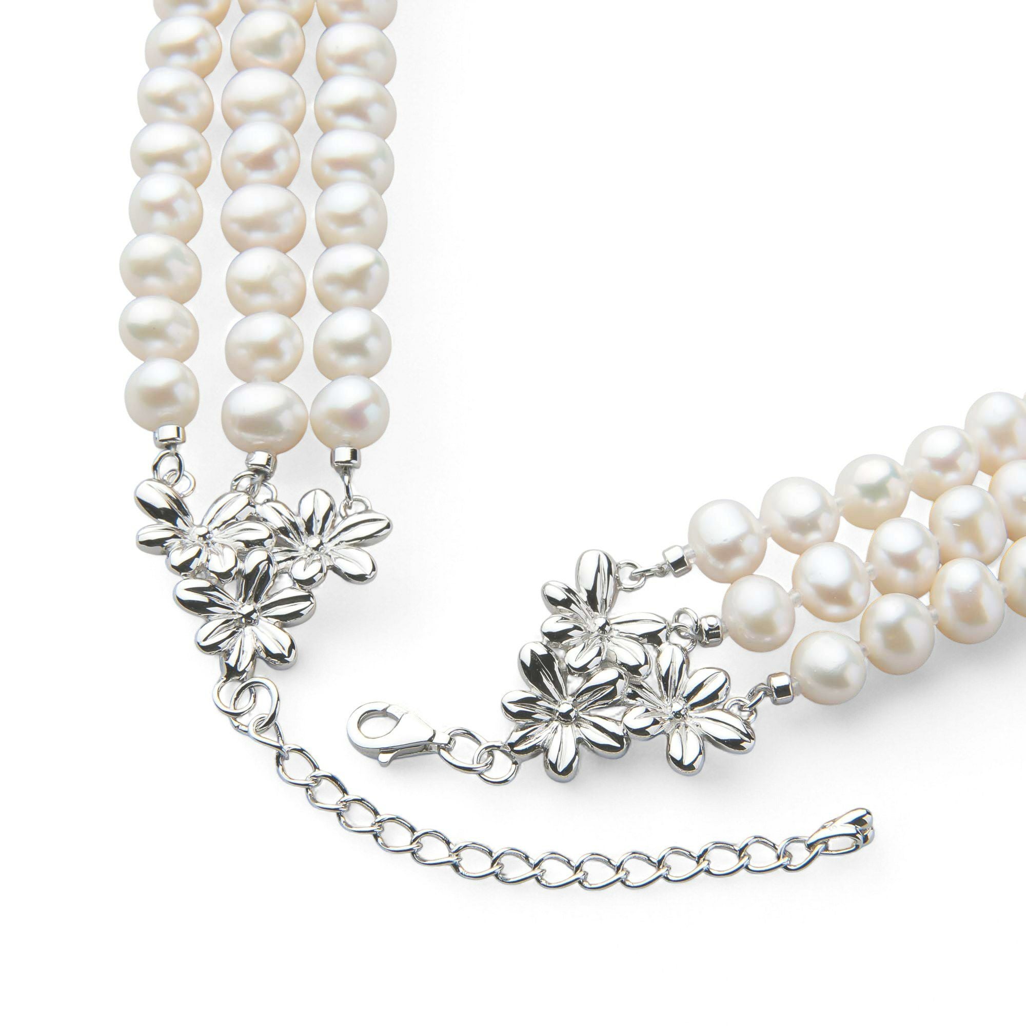 淡水真珠 3連 ネックレス6.5-7.0mm 多連 | 淡水真珠ネックレス