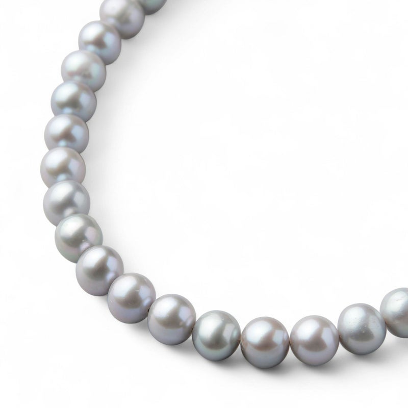 淡水真珠 ネックレス7.0-7.5mm　グレー