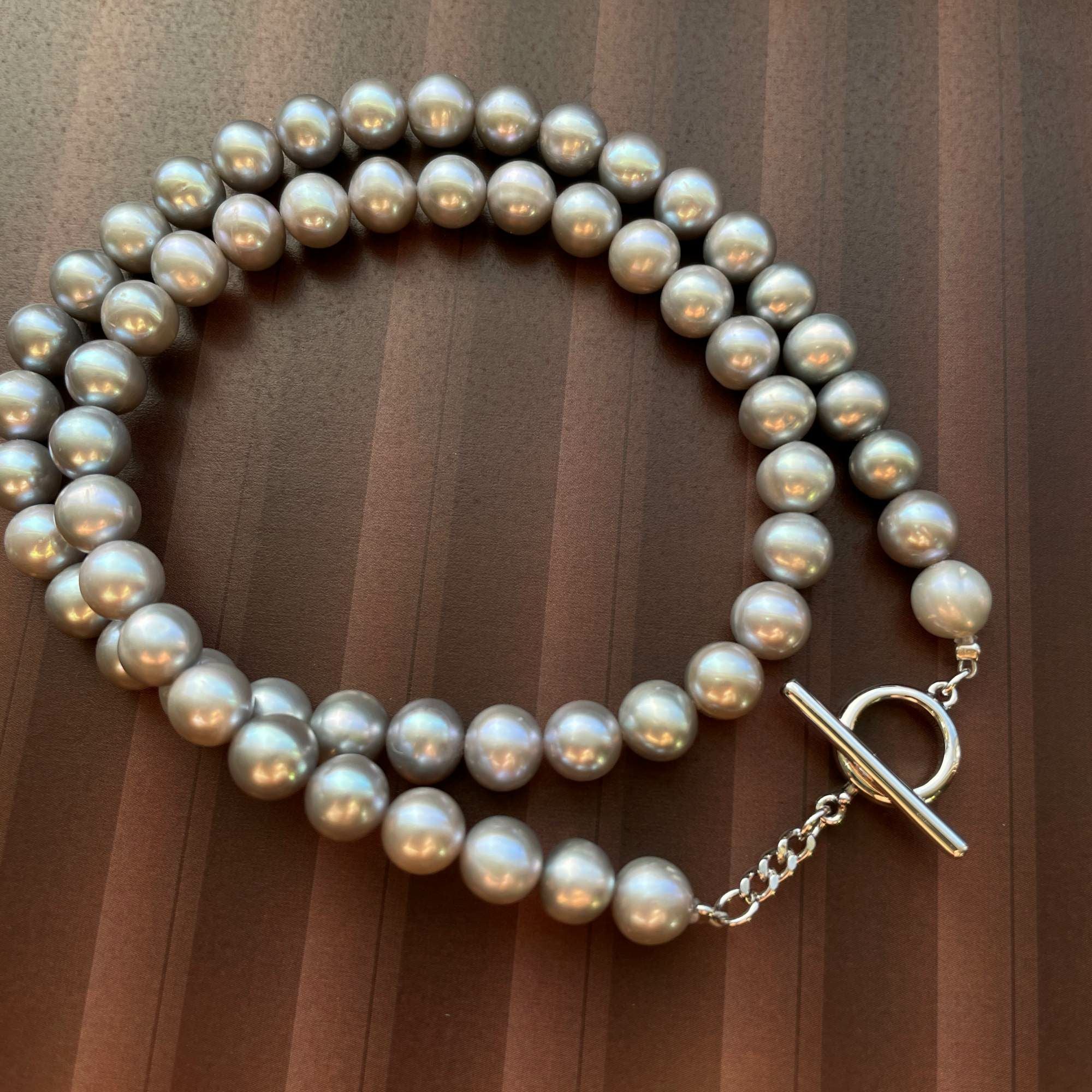 WEB限定】淡水真珠 ネックレス7.0-7.5mm グレー | 淡水真珠ネックレス