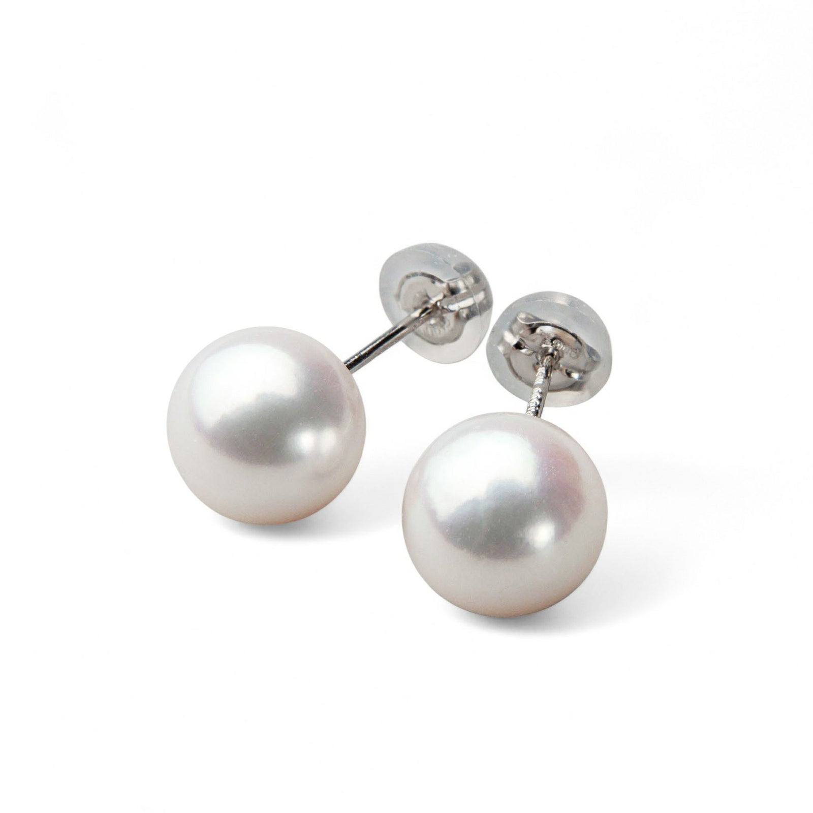 オーロラ花珠真珠 鑑別書付 パールピアス ホワイト系 8.5-9.0mm AAA Pt900 プラチナ[n4]（あこや真珠 ピアス スタッド）（冠婚葬祭 フォーマル 記念日 プレゼント）