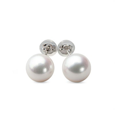 あこや真珠 パールピアス ホワイト系 8.5-9.0mm AAB  Pt900 プラチナ [n3]（真珠 ピアス スタッド）（冠婚葬祭 フォーマル 入学式 卒業式 成人式）