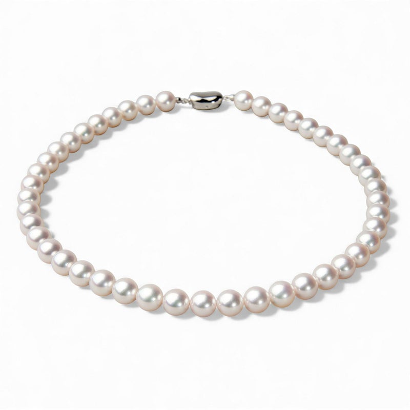 オーロラ天女 真珠ネックレス 【希少な大珠】9.0-9.5mm  テリ最上位 高品質 AAA 真珠科学研究所 鑑別書付 パールネックレス [特選][n4]（アコヤ真珠 本真珠 花珠真珠）（冠婚葬祭 フォーマル 入学式 卒業式 成人式 厄除け 結納）