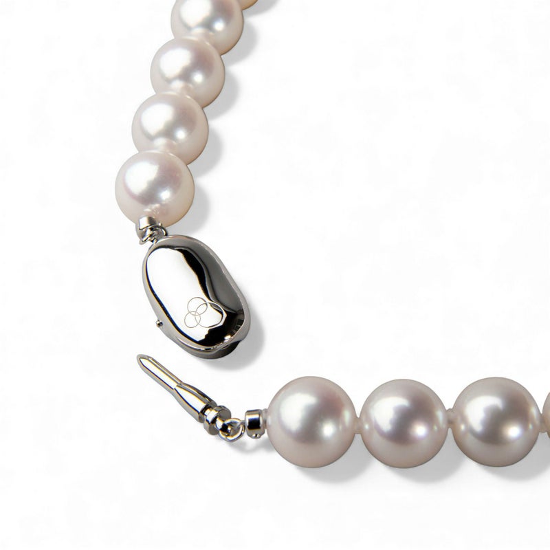 オーロラ天女 真珠ネックレス 【希少な大珠】9.0-9.5mm  テリ最上位 高品質 AAA 真珠科学研究所 鑑別書付 パールネックレス [特選][n4]（アコヤ真珠 本真珠 花珠真珠）（冠婚葬祭 フォーマル 入学式 卒業式 成人式 厄除け 結納）