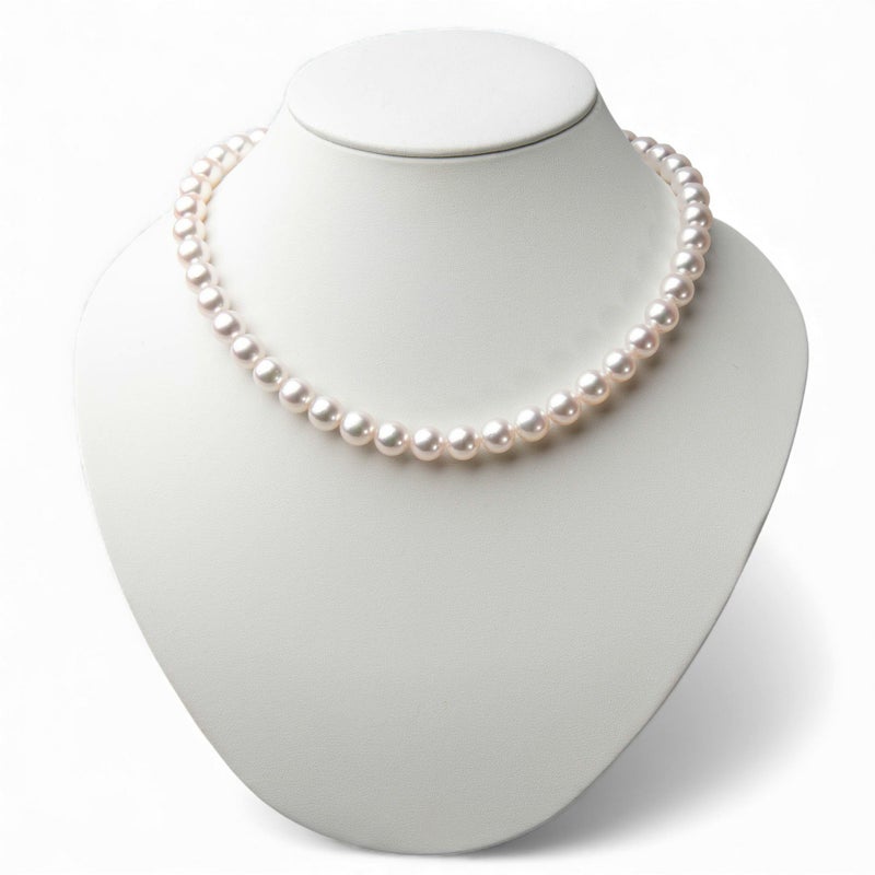 オーロラ天女 真珠ネックレス 【希少な大珠】9.0-9.5mm  テリ最上位 高品質 AAA 真珠科学研究所 鑑別書付 パールネックレス [特選][n4]（アコヤ真珠 本真珠 花珠真珠）（冠婚葬祭 フォーマル 入学式 卒業式 成人式 厄除け 結納）