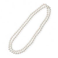 あこや真珠 ロングパールネックレス 100cm ホワイト系 7.5-8.0mm B～CB～CB～C  ラウンド～セミラウンド ノンクラスプ（クラスプなし）[n2][100cm ロング] （真珠 ネックレス）（フォーマル パーティ 入学式 卒業式）