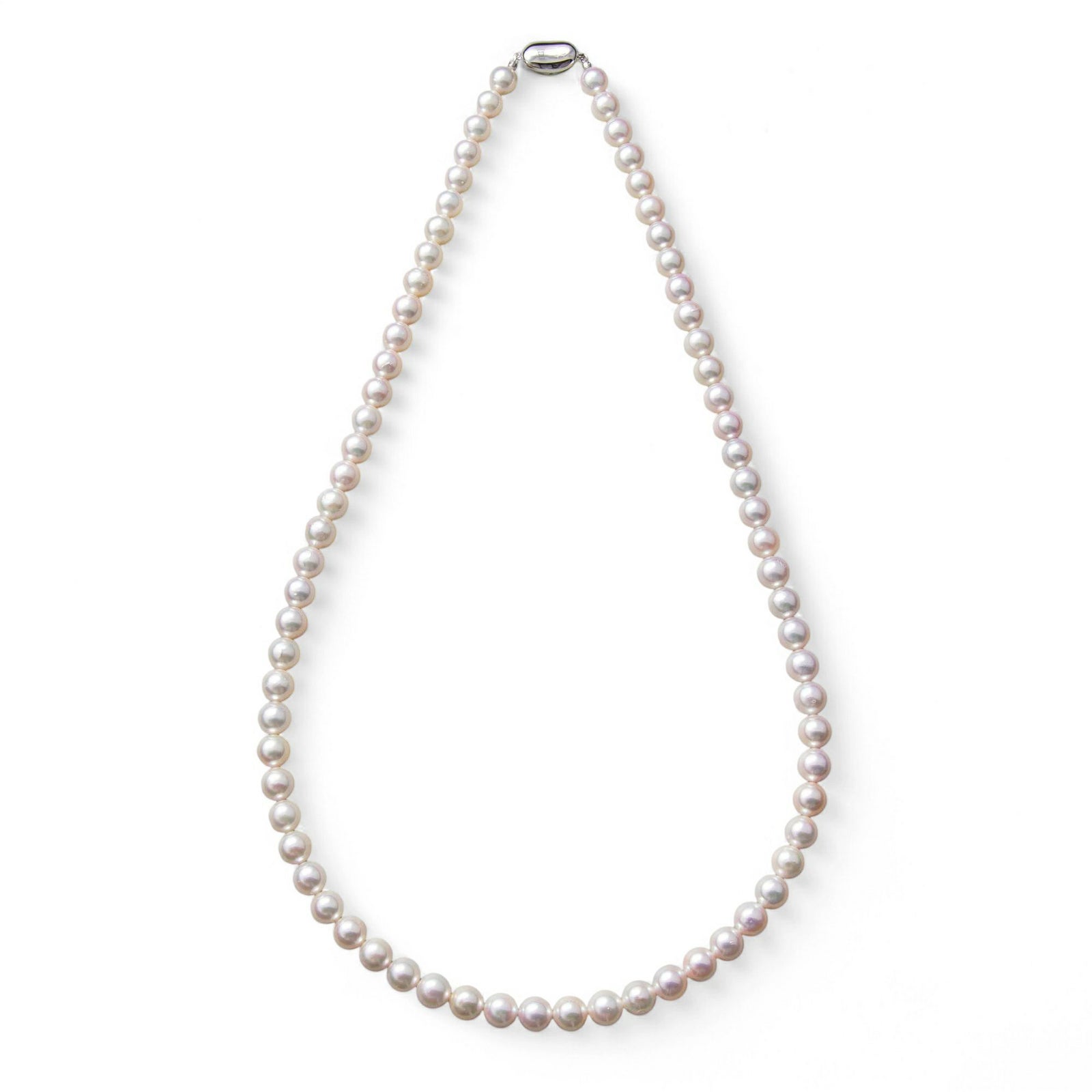 雑誌掲載★ あこや真珠 ロングパールネックレス 60cm マチネーレングス ホワイト系 8.0-8.5mm BBB～C  ラウンド～セミラウンド [n2][60cm ロング]（真珠 ネックレス）（フォーマル パーティ 入学式 卒業式）