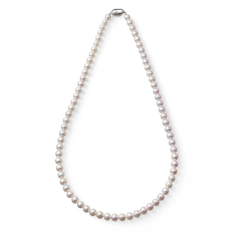 雑誌掲載★ あこや真珠 ロングパールネックレス 60cm マチネーレングス ホワイト系 8.0-8.5mm BBB～C  ラウンド～セミラウンド [n2][60cm ロング]（真珠 ネックレス）（フォーマル パーティ 入学式 卒業式）