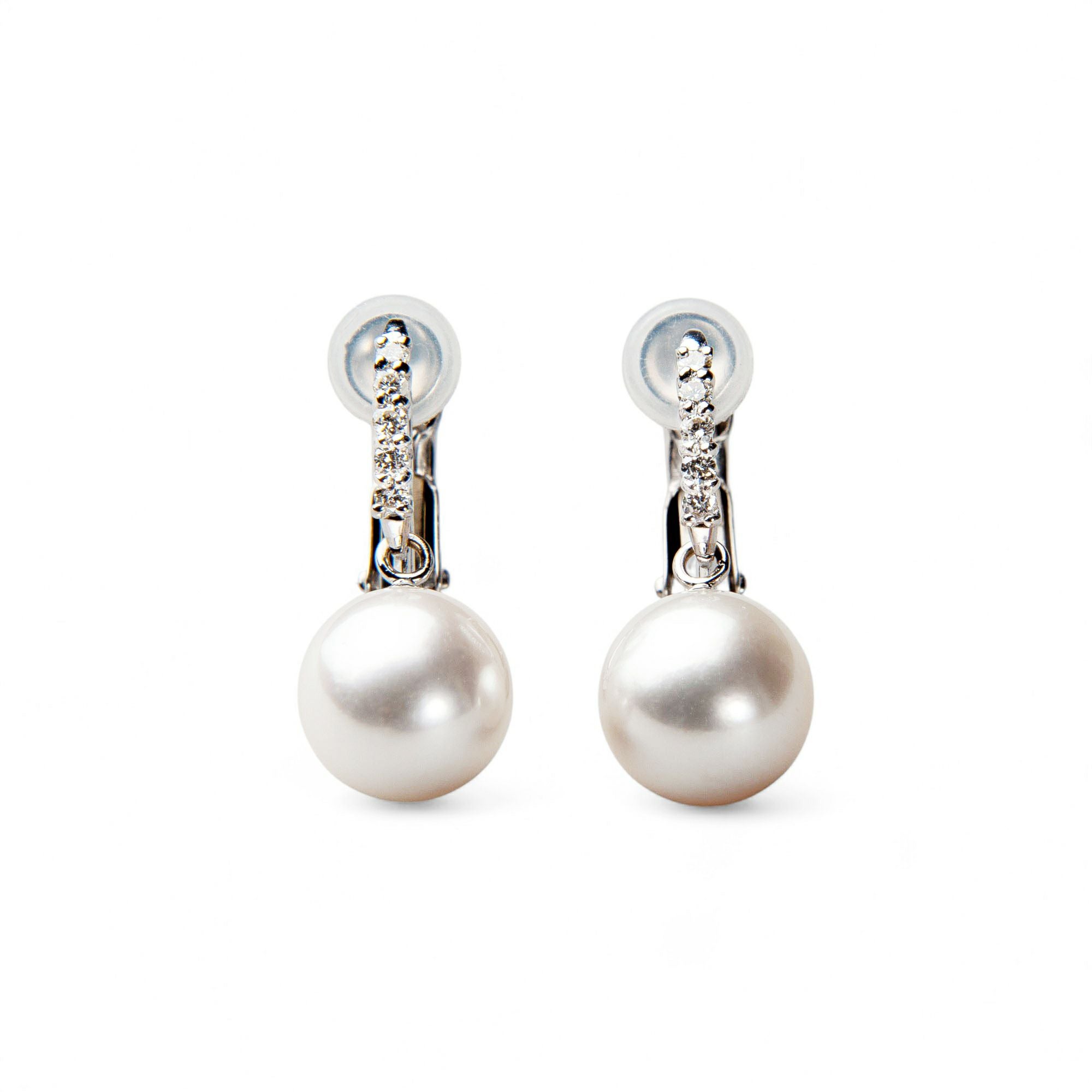 オーロラ花珠真珠 イヤリング8.0-8.5mm K18WG [WSP] | 花珠真珠ピアス