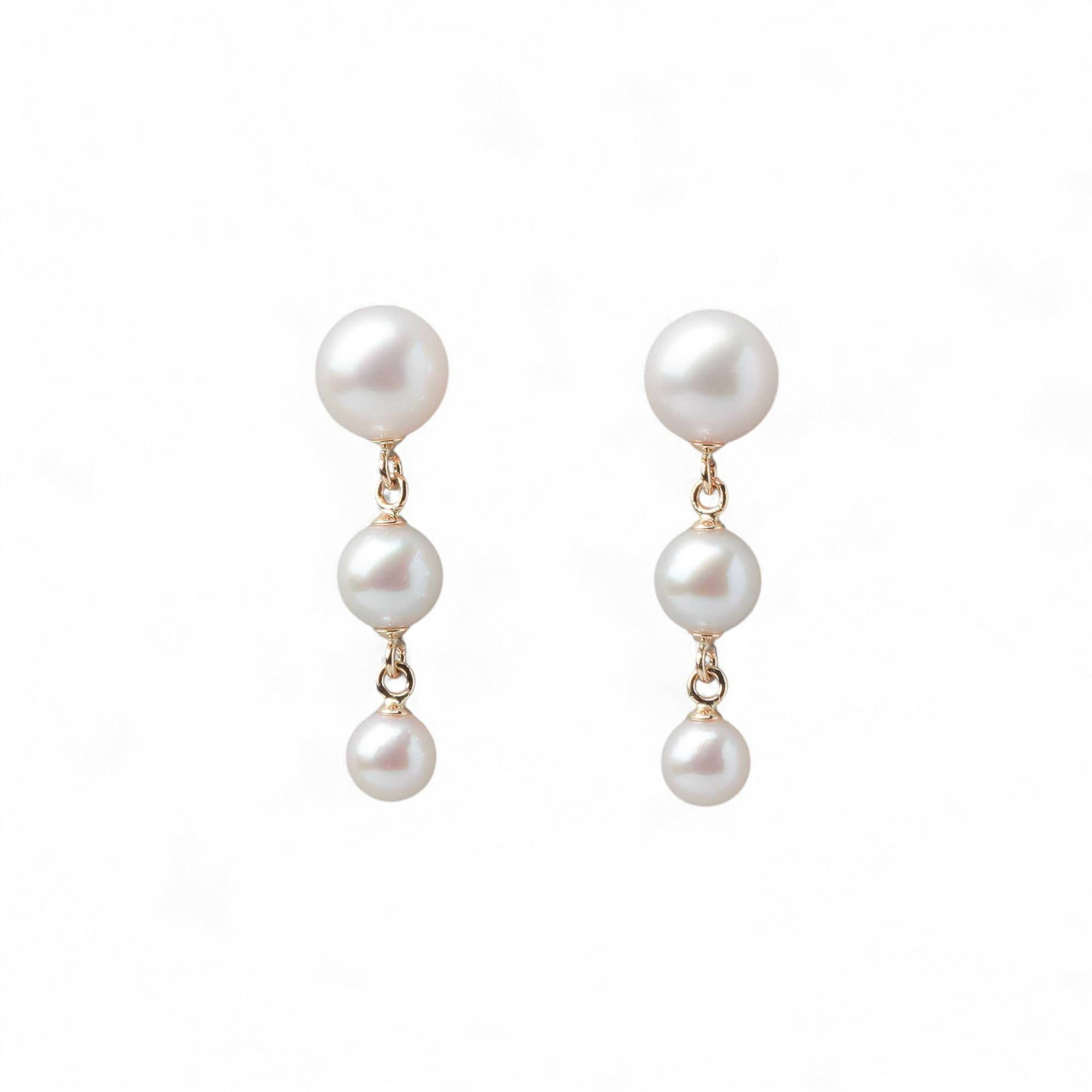 Carina あこや真珠 ピアス4.5-7.5mm K18YG/K14WG | あこや真珠ピアス