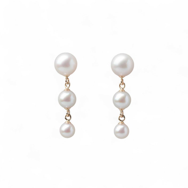 Carina あこや真珠 ピアス4.5-7.5mm K18YG/K14WG