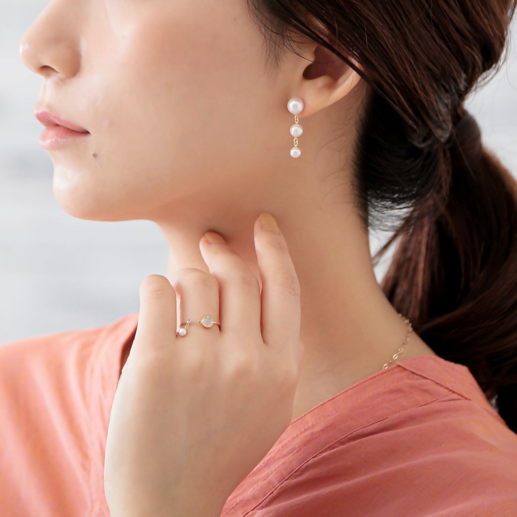 Carina あこや真珠 ピアス4.5-7.5mm K18YG/K14WG | WSP（ダブル