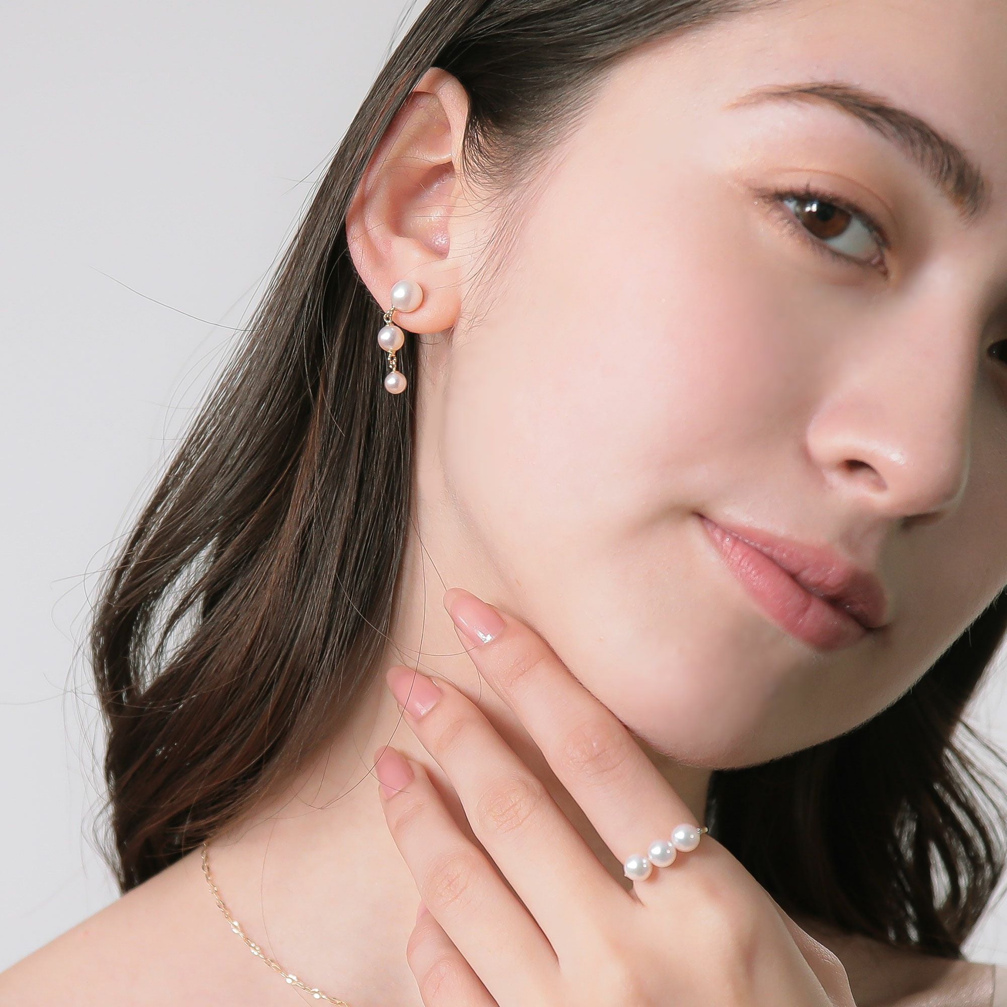 Carina あこや真珠 ピアス4.5-7.5mm K18YG/K14WG | WSP（ダブル
