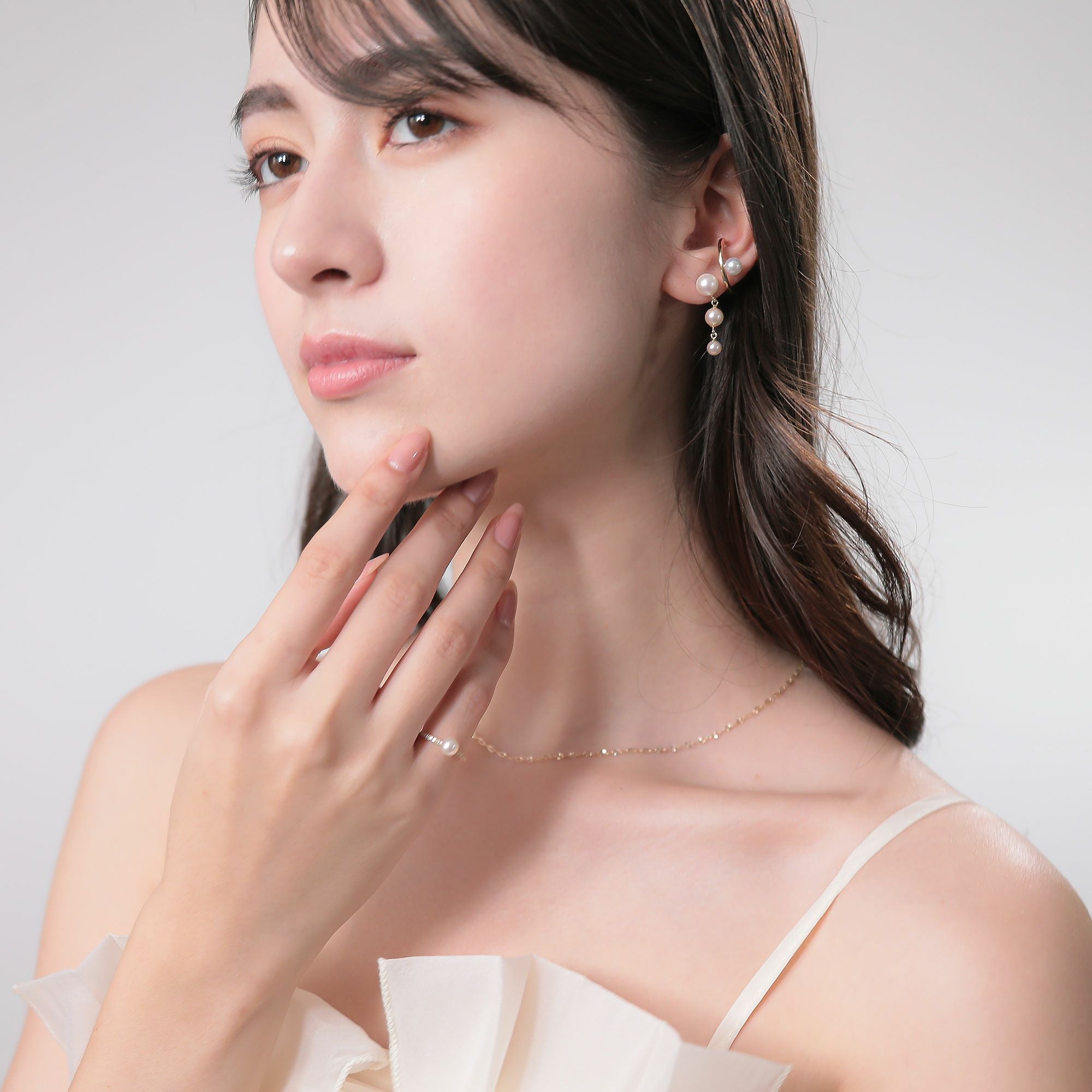 Carina あこや真珠 ピアス4.5-7.5mm K18YG/K14WG | WSP（ダブル