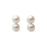  Carina あこや真珠 2粒ピアス5.5-6.0mm K14WG/K18YG