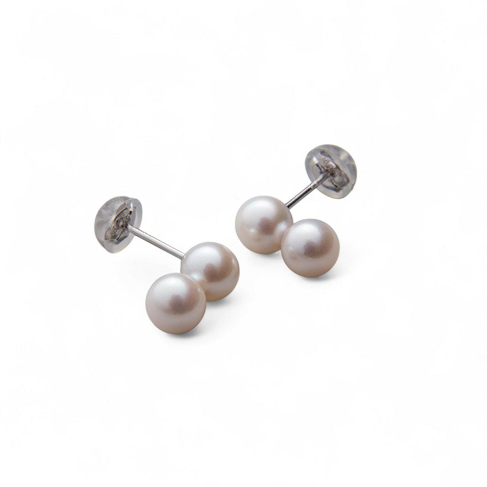  Carina あこや真珠 2粒ピアス5.5-6.0mm K14WG/K18YG