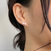 Carina あこや真珠 2粒ピアス5.5-6.0mm K14WG/K18YG | WSP（ダブル 