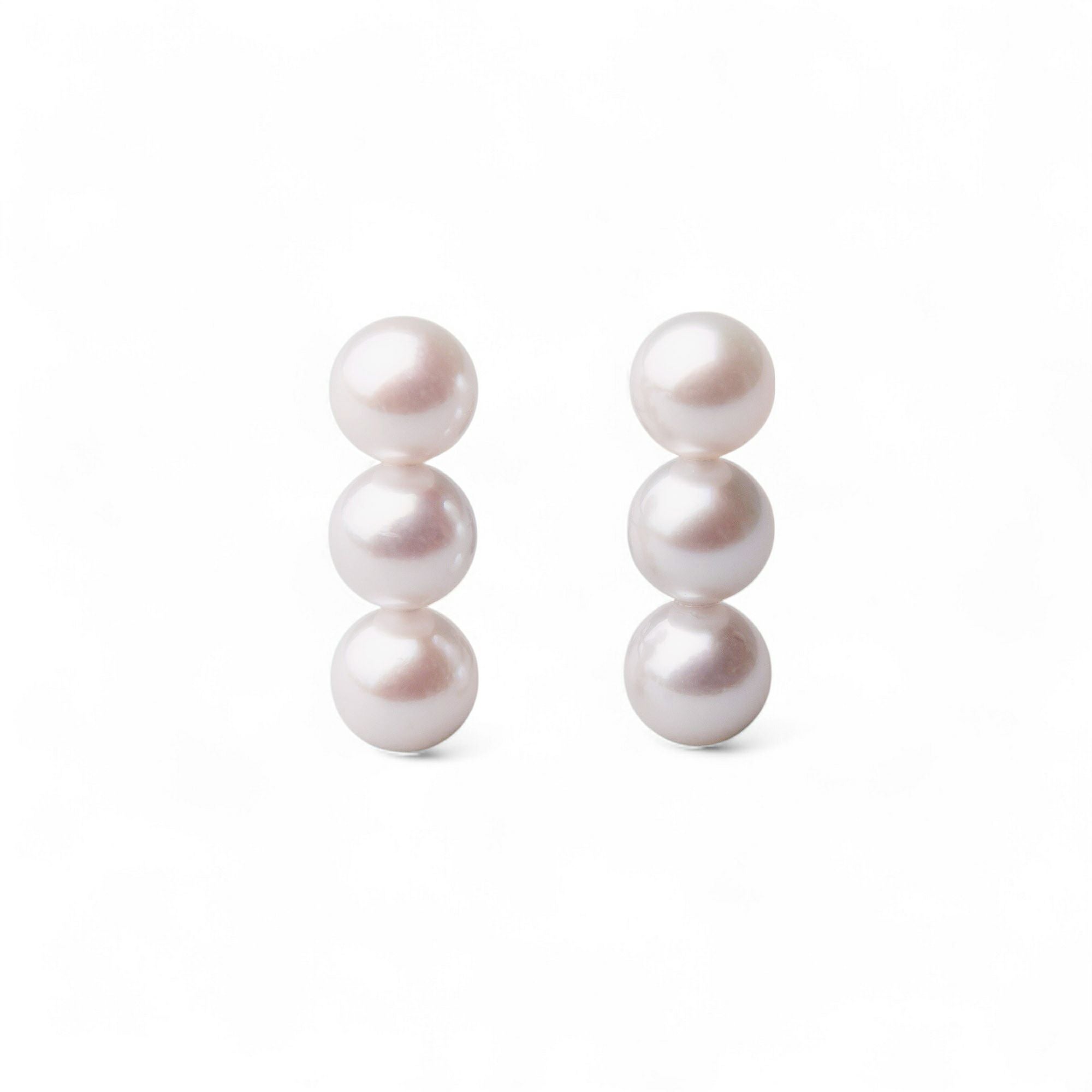 Carina あこや真珠 3粒ピアス5.0-6.0mm K14WG/K18YG | あこや真珠