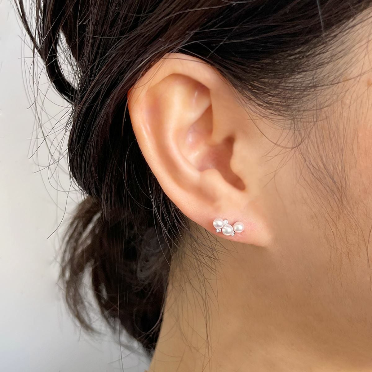 Petit Claire あこや真珠 ピアス3.0-3.5mm PT900 | WSP（ダブル