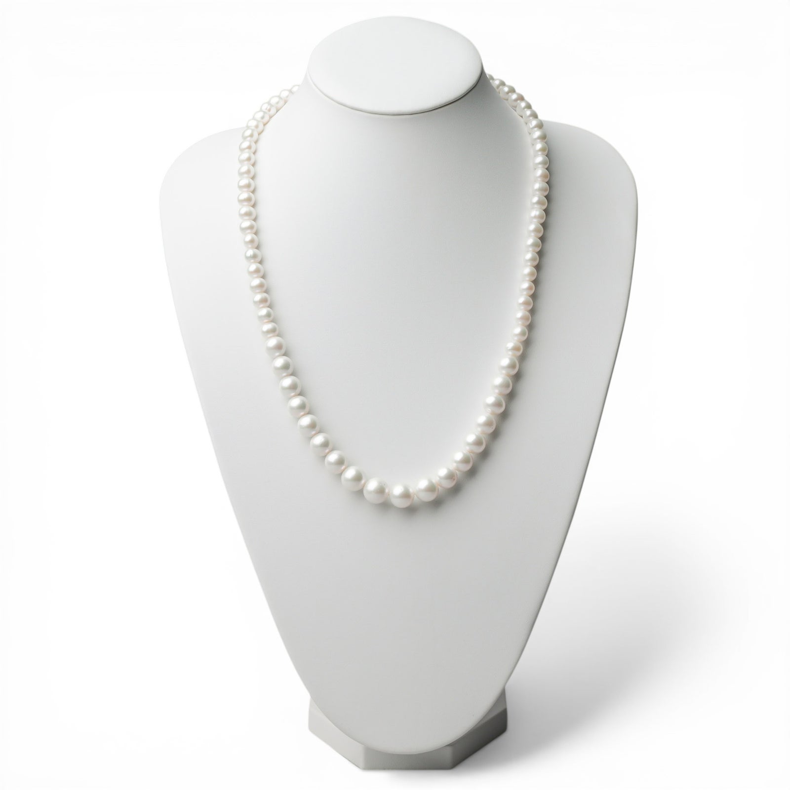 淡水真珠 ロングパールネックレス 60cm マチネーレングス ホワイト系 7.0-11.0mm A～BB～C  ポテト～オーバル ビーンズクラスプ(silver) [n2][60cm ロング][人気 ロングセラー]（フォーマル 入学式 卒業式）