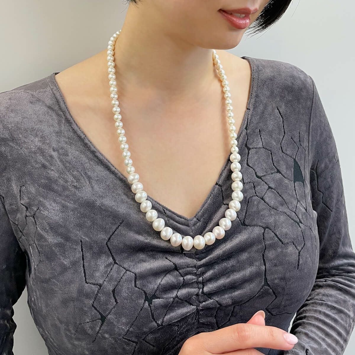 淡水真珠 ロングネックレス7.0-11.0mm 62cm | 淡水真珠ネックレス