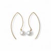 あこや真珠 マーキスフック パールピアス ～Foglia(フォリア)～ ホワイト系 7.5-8.0mm K14WG/K18YG/K18PG ゴールド ピアス ロング(真珠 ピアス)[n3] 6月誕生石