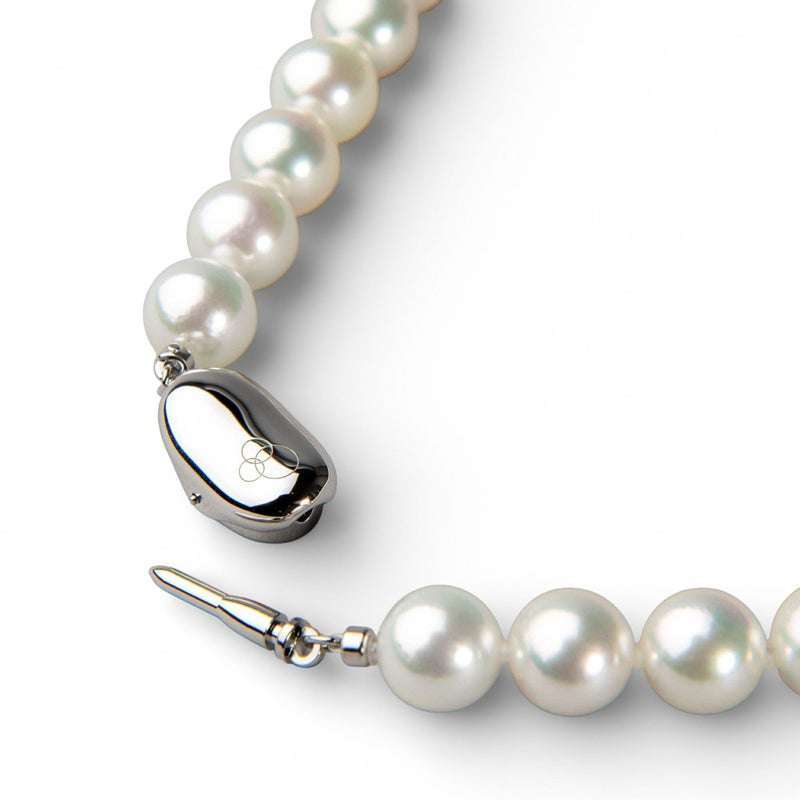 オーロラ花珠真珠 無調色 ネックレス 8.5-9.0mm ホワイト系(ナチュラル) ≪グッドクオリティ花珠≫ AAA 花珠鑑別書付 パールネックレス [n4]（卸直販 還元価格）（真珠ネックレス アコヤ真珠 高品質 本真珠）
