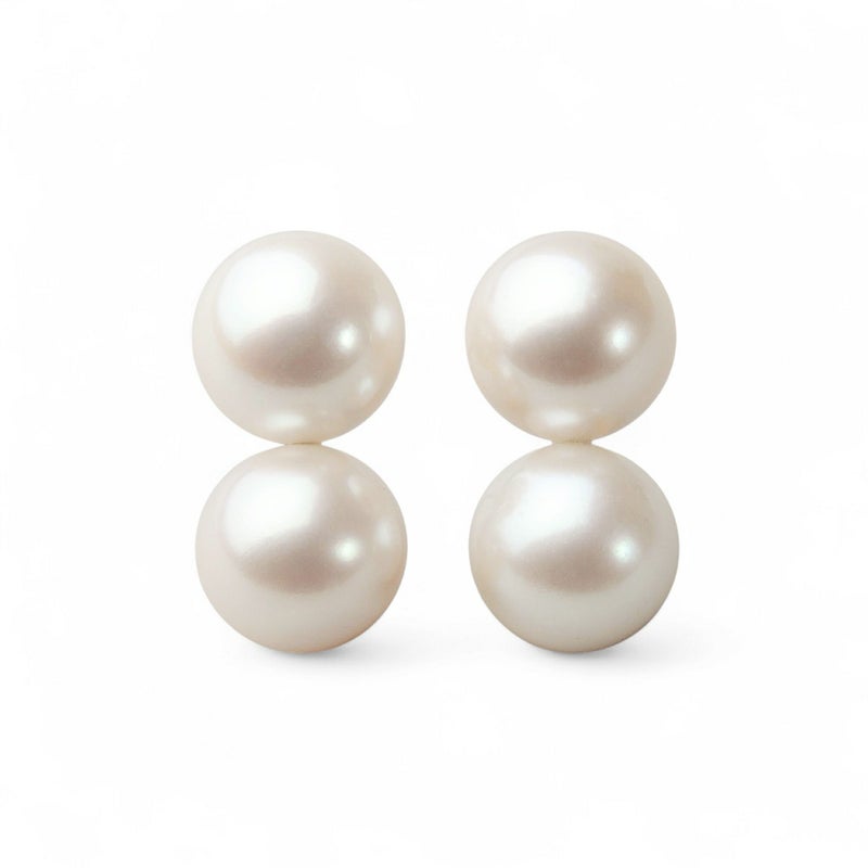 淡水真珠 ツートンカラー パールピアス ～Bubble(バブル)～ ホワイト系 9.0-10.0mm 大珠 K14WG  ホワイトゴールド [n4]（淡水パール 本真珠）（トレンド 大ぶり おしゃれ）6月誕生石