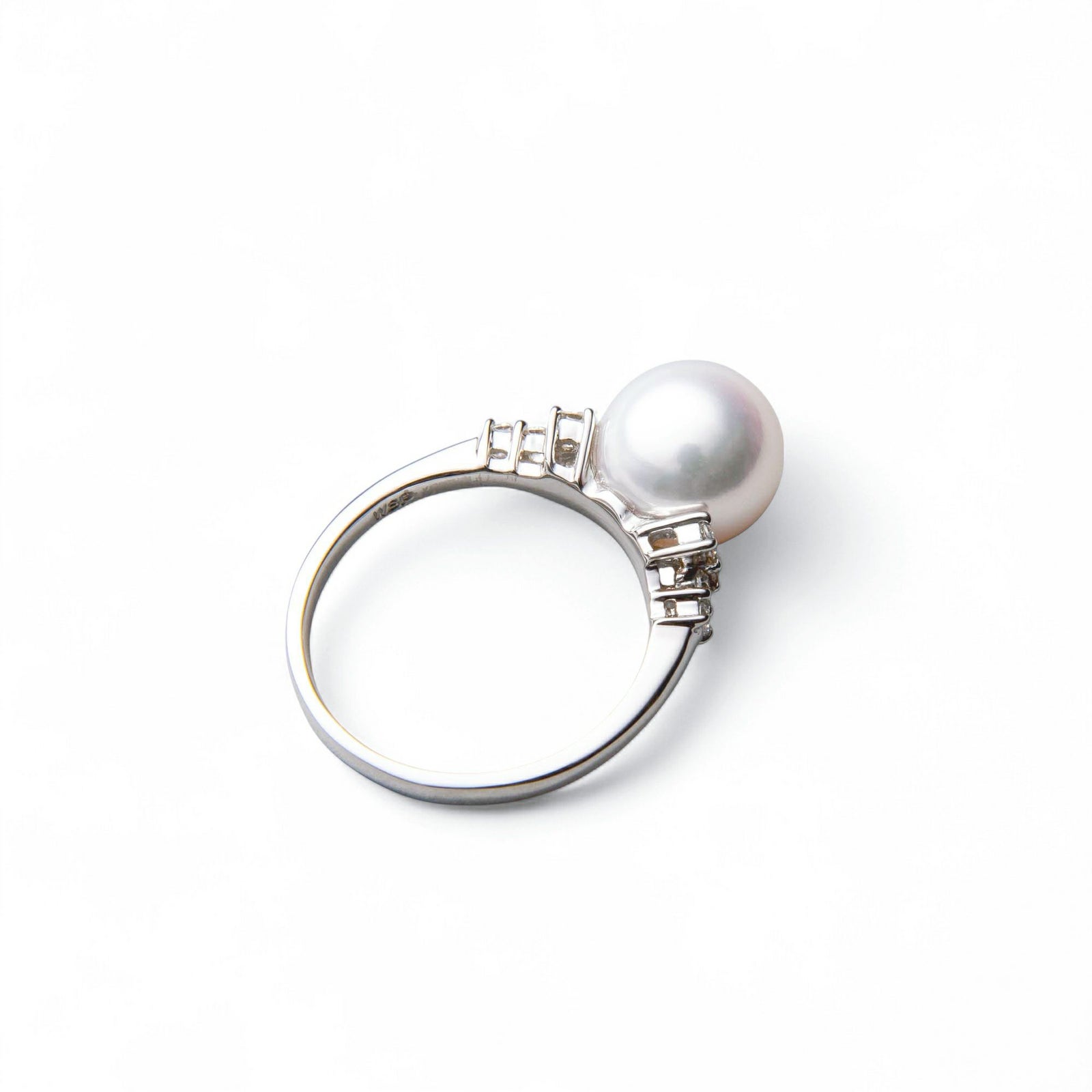 オーロラ花珠真珠 鑑別書付 贅沢ダイヤ パールリング（指輪） ホワイト系 9.0-9.5mm AAA  0.25ct Pt900 プラチナ[n3][人気 ロングセラー][高品質 プレミアム]（真珠 リング アコヤ真珠）（冠婚葬祭 フォーマル 結婚式）