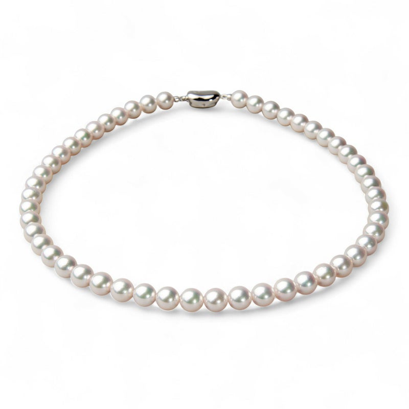 オーロラ天女 真珠ネックレス 8.0-8.5mm テリ最上位 高品質 AAA 真珠科学研究所 鑑別書付 パールネックレス [特選][n4]（アコヤ真珠 本真珠 花珠真珠）（冠婚葬祭 フォーマル 入学式 卒業式 成人式 厄除け 結納）