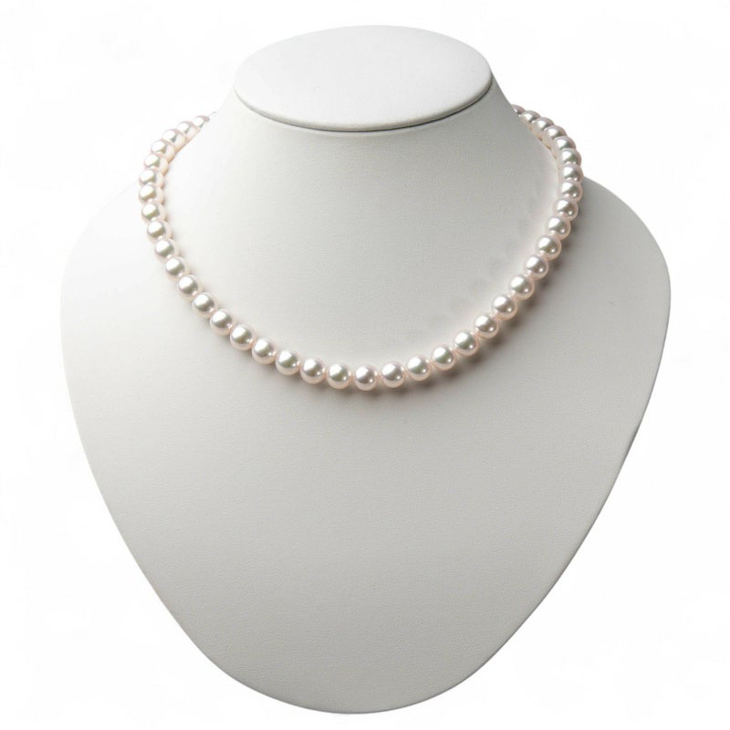 オーロラ天女 真珠ネックレス 8.0-8.5mm テリ最上位 高品質 AAA 真珠科学研究所 鑑別書付 パールネックレス [特選][n4]（アコヤ真珠 本真珠 花珠真珠）（冠婚葬祭 フォーマル 入学式 卒業式 成人式 厄除け 結納）