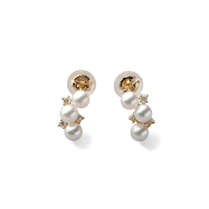 Petit Claire あこや真珠 ピアス　3.0-3.5mm K18YG