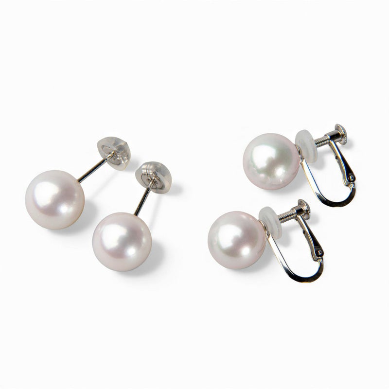 オーロラ天女 真珠ネックレス 2点セット 8.0-8.5mm テリ最上位 高品質 AAA 真珠科学研究所 鑑別書付 パールネックレス パールピアス イヤリング [特選][n4]（アコヤ真珠 本真珠 花珠真珠）（冠婚葬祭 フォーマル 入学式 卒業式 成人式 厄除け 結納）