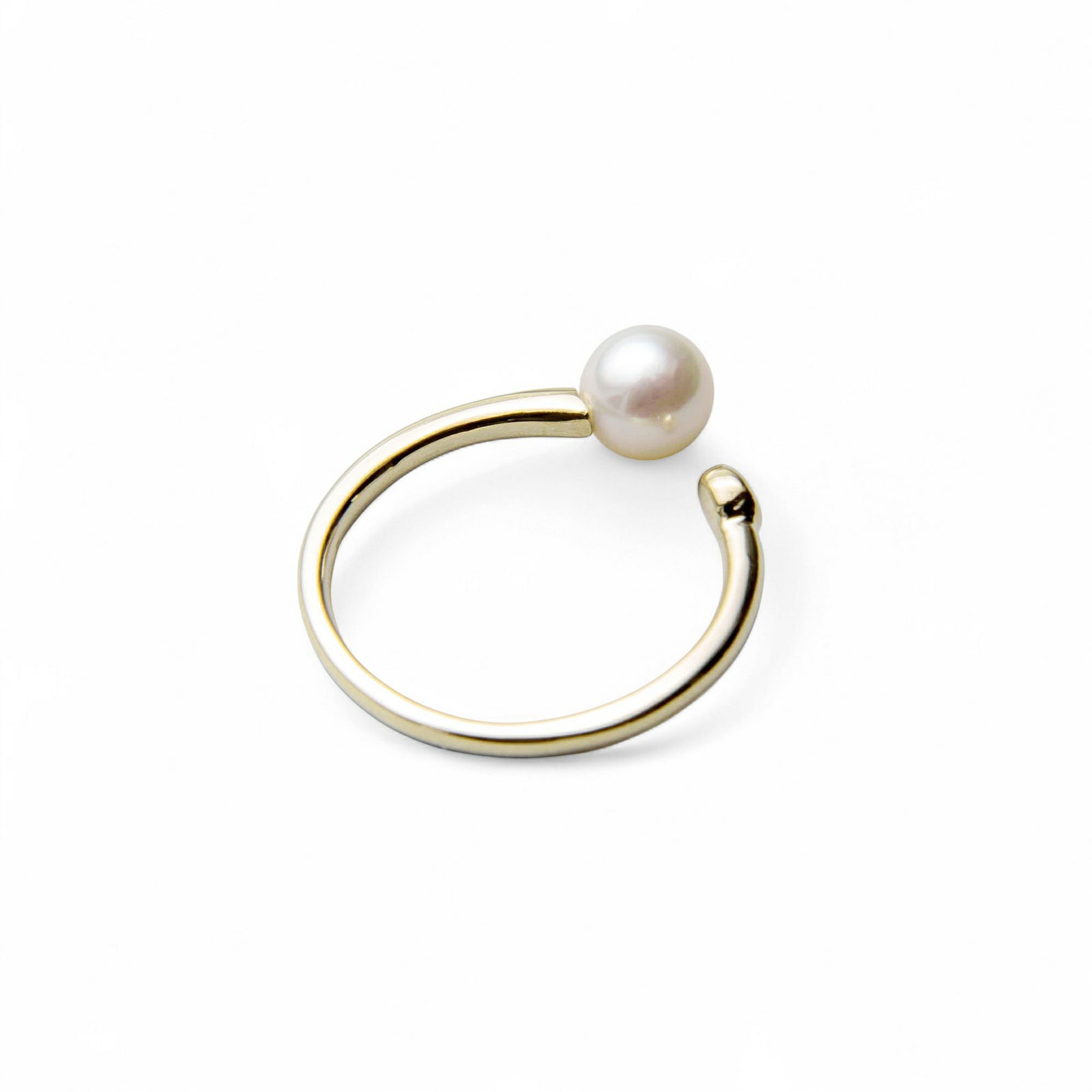 雑誌掲載★ あこや真珠 パール×ダイヤ フォークリング ～Carina(カリーナ)～ ホワイト系 5.5-6.0mm K10WG/K10 ホワイトゴールド イエローゴールド 0.05ct [n3][n6]（パールリング）(大人可愛い おしゃれ）6月誕生石