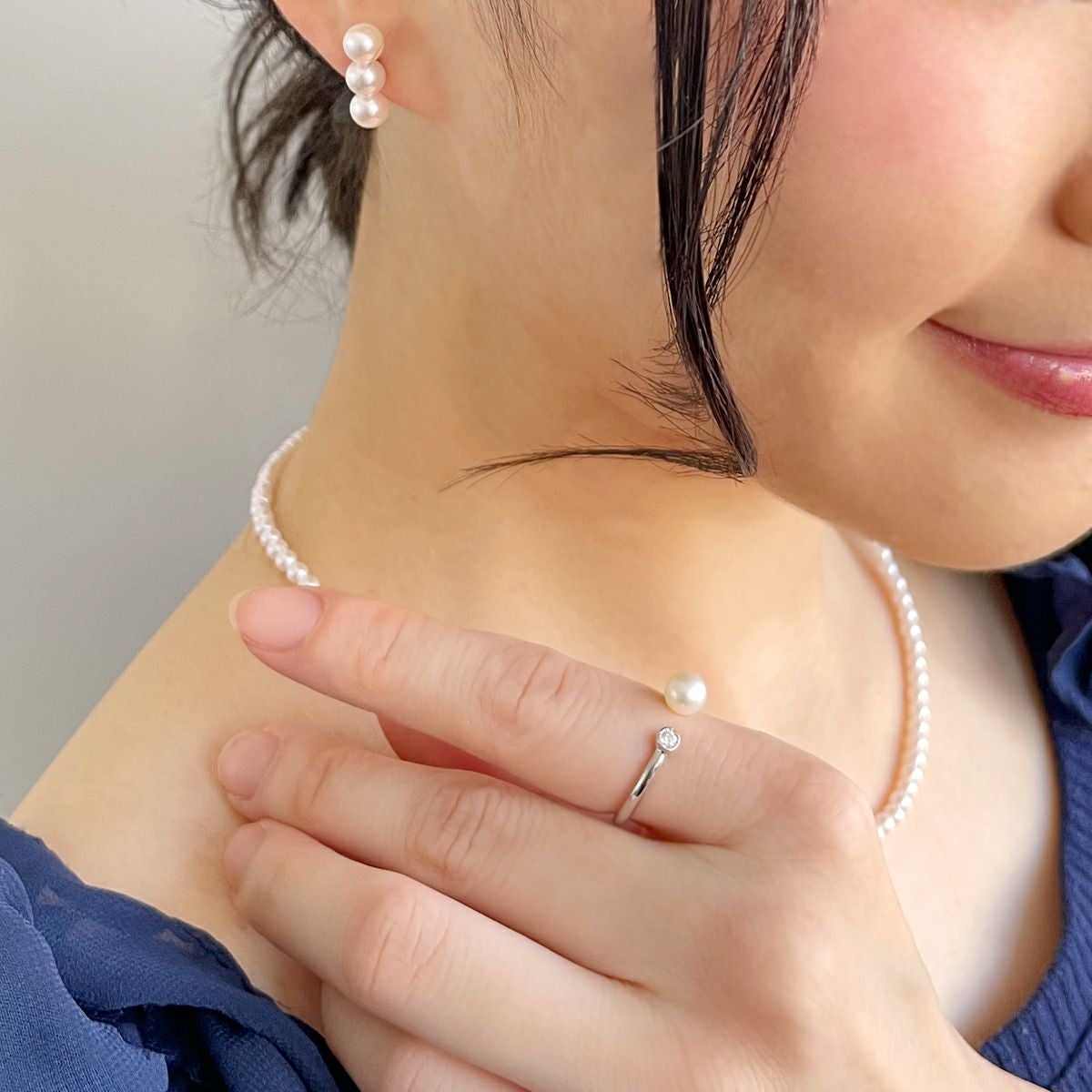 Carina あこや真珠 フォークリング5.5-6.0mm K10WG/K10YG | あこや真珠