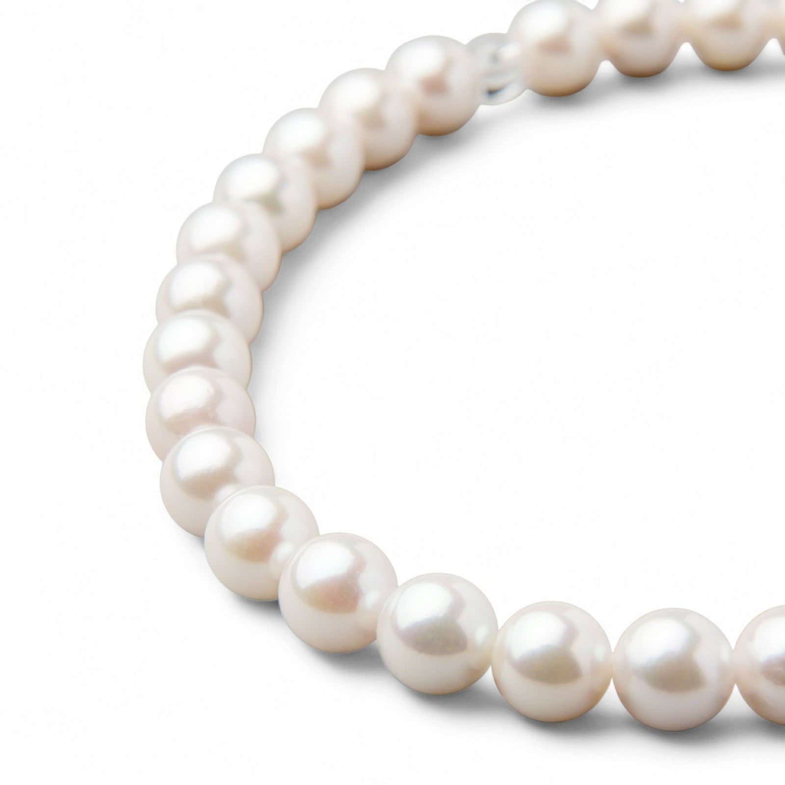 あこや本真珠 パール念珠(数珠) ホワイト系 7.5-8.0mm BBB～C 正絹（房12色から選択可）[ブラックフォーマルに][n2]（お葬式 お盆 法事 法要）